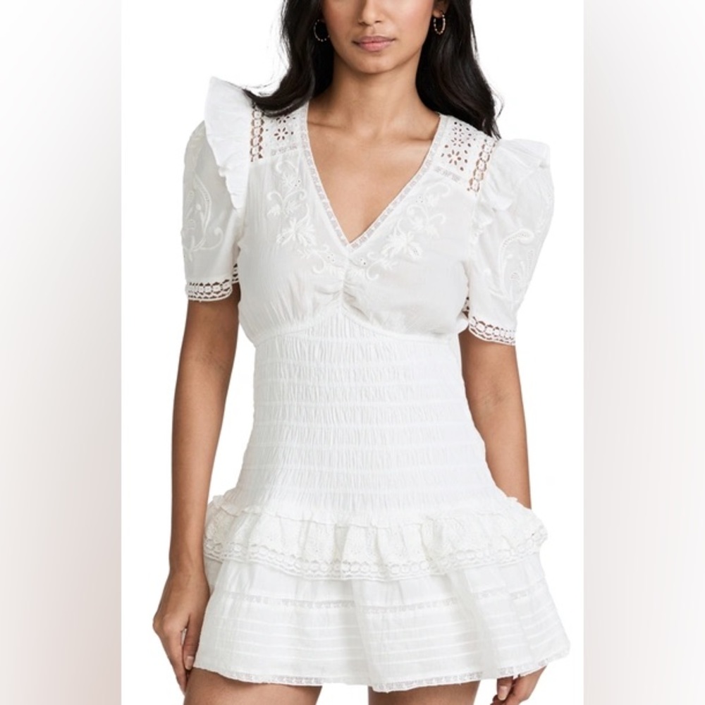 LOVESHACKFANCY
Rena embroidered cotton mini dress